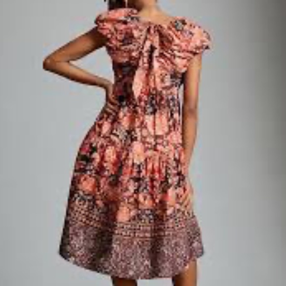 HOST PICK: Brand New BY ANTHROPOLOGIE PRINTED V-NECK BABYDOLL DRESS - Picture 12 of 12